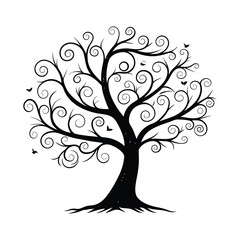 Tree silhouette Vector illustration
