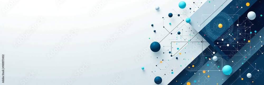 Aufkleber The Design Features A Minimalist Abstract Background With Geometric Shapes And Patterns, Blending Technology And Business Elements.