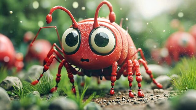 Psychedelic Cartoon Insects Collection Cute Colorful 3D Illustrations