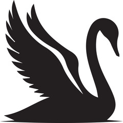 Naklejka premium Swan silhouette vector EPS