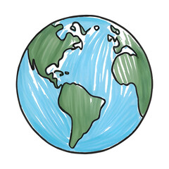 Earth globes isolated on white background. Flat planet Earth icon. Vector illustration.