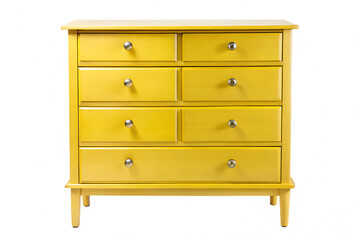 yellow chest of-drawers isolated on white background png, ai generated