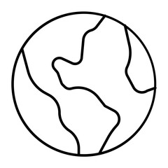 Obraz premium Earth Globe Vector Line Icon Design