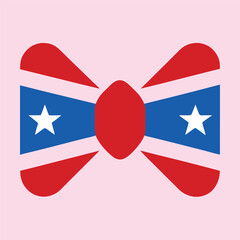 Patriotic Bow Tie Icon Vector – American Flag Design Illustration