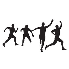 runners vector silhouettes