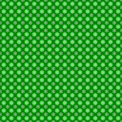 Fototapeta premium Seamless green winter pattern with small glowing white snowflakes, classic Christmas background perfect for wrapping paper, fabric, gift packaging, greeting cards and holiday decor.