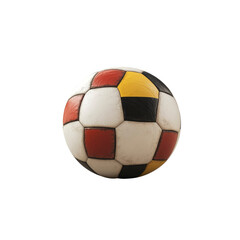 Obraz premium Vintage Retro Soccer Ball, Multicolored Leather Football, Grunge Texture