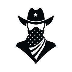 Cow boy vector silhouette