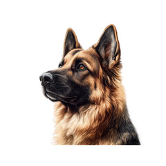 Majestic German Shepherd Dog Portrait -  Noble Canine with Intense Gaze
