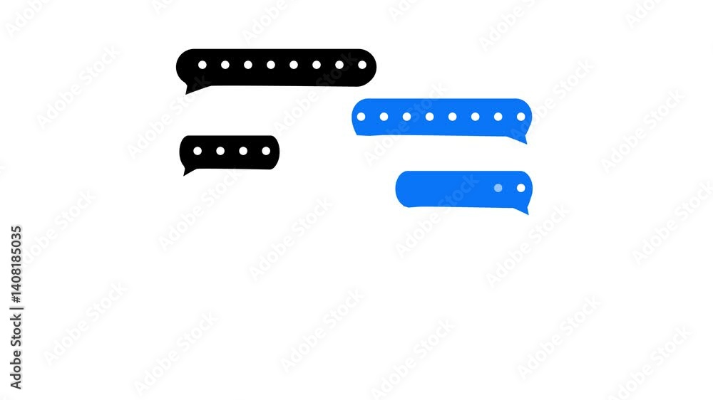 Poster chat bubbles exchanging messages on a transparent background. ideal for communication, social media 