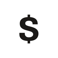 Obraz premium Bold Black Dollar Sign Symbol on Transparent background