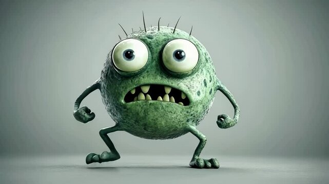 Colorful Cute Cartoon Monster Character in Creepy Psychedelic 3D Animation