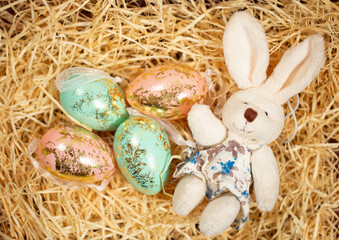 easter bunny and eggs