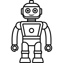 Minimal Smart Robot Vector Illustration on White Background