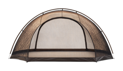 Camping Tent Mesh Door for Improved Ventilation - Isolated on White Background