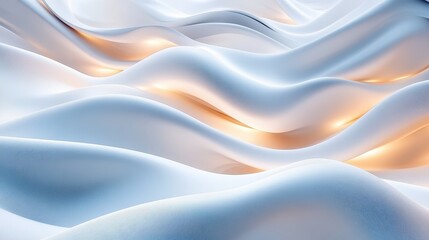 Fototapeta premium Flowing white waves abstract background, minimalist design for modern aesthetics