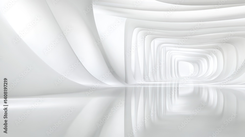 Poster abstract white background with smooth lines and reflections, ideal for modern design projects