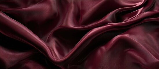 Fototapeta premium Close-up of deep purple silk with folds, glossy surface, seamless background, luxurious texture, dynamic elegance.