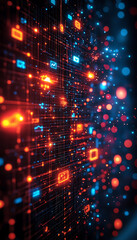 Obraz premium Smartphone with colorful chat icons bursting out above a detailed flowchart, symbolizing modern communication, data connectivity, and digital organization.