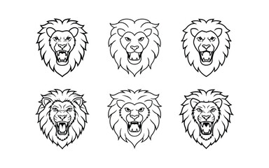 Angry lion face vector Illustration on white background, lion head mascot vector