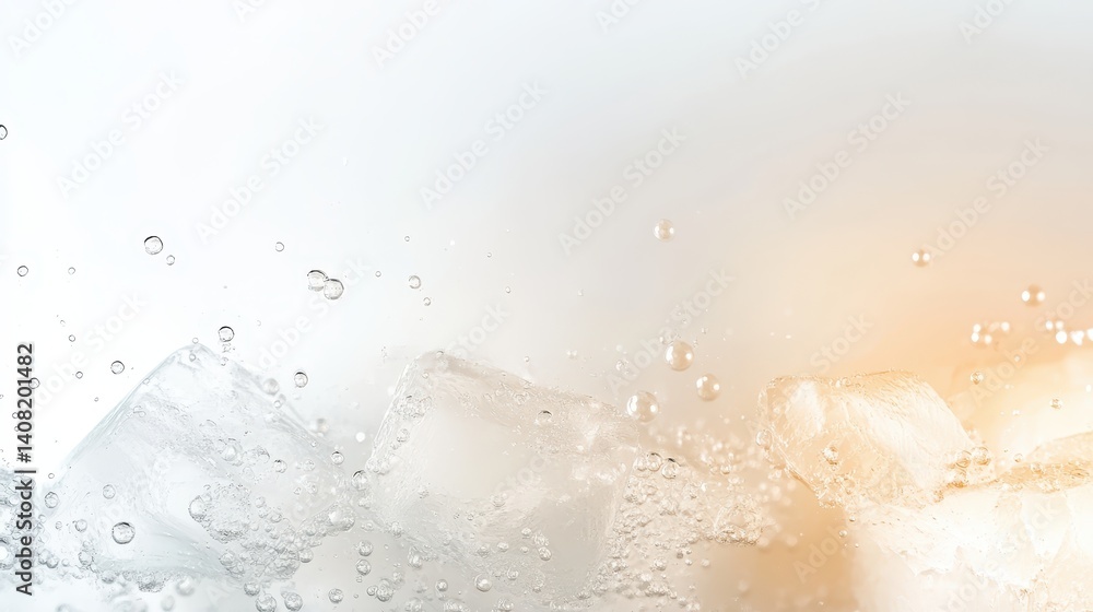 Aufkleber intricate patterns of water droplets on a pristine white surface, study in texture and light