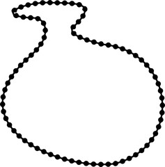 Irregular curved figure formed by a black dotted outline with fluid wave-like motions and connected smooth segments.