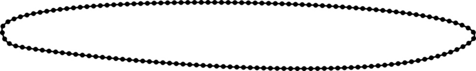 Extended rod-like amorphous shape constructed with dotted outlines and soft flowing edges.