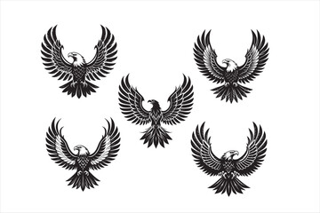 Obraz premium A bold symmetrical silhouette of a majestic eagle.