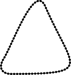 Dotted outline forming a fluid triangle with dripping and organic asymmetrical flow.