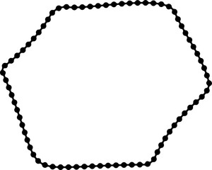 Folded polygonal form with fluid edges and a dotted contour creating an organic flow.