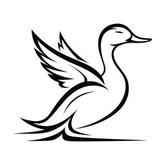 Obraz premium Duck Silhouette Vector silhouette