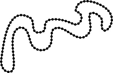 Dotted outline forms a complex structure with folds and undulating wave-like elements.