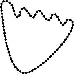 Irregular bending figure with dotted outline and morphing curves forming an asymmetric organic body.