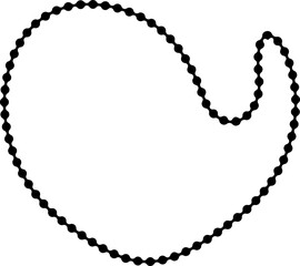 Folded shape composed of organic curves and dotted contour lines creating a distorted smooth structure.