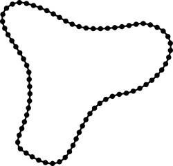 Loosely circular organic outline composed of squiggly dotted contour with subtle distortions.