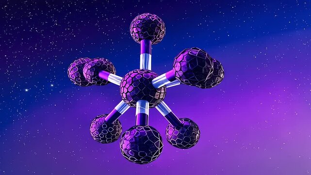 Molecular structure of a gas compound in space.