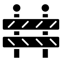 Construction Barrier Glyph Icon