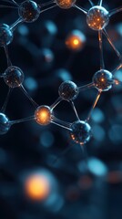 Intricate molecular structure illuminated in vibrant colors showcases the beauty of scientific discovery at night