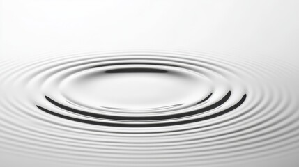 Mesmerizing macro photography, a single water droplet creates gentle ripples on pristine white surface