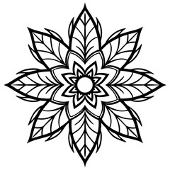 Minimal Smart Feathered Mandala Vector Illustration on White Background
