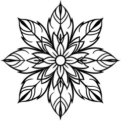 Minimal Smart Feathered Mandala Vector Illustration on White Background