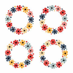 Set wreath of flowers