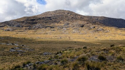 Beautiful landscape scenery, mountains at Lackavrea, Maum, Connemara national park, Galway, Ireland, nature background