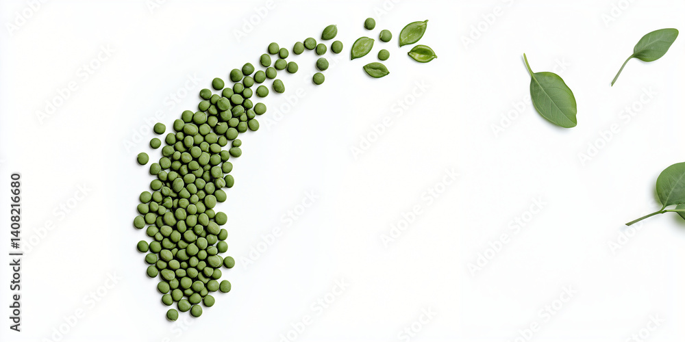 Poster greenery cascade: an artistic composition featuring a cascade of vibrant green elements, including p
