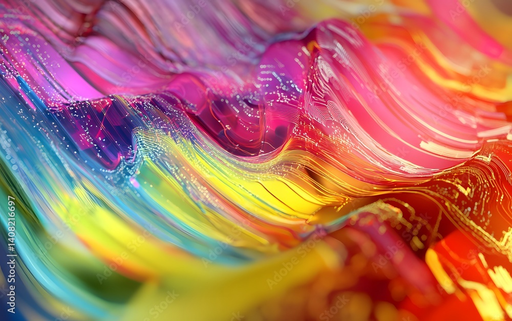Poster a vibrant abstract artwork featuring swirling colors and dynamic brush strokes. the interplay of hue