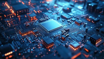 Fototapeta premium Close-up of a Circuit Board: A Detailed Look at Modern Technology