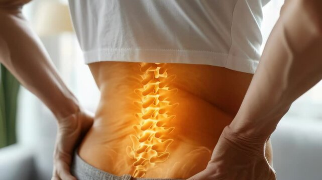 Spinal discomfort: lumbar tension, nerve signal, vertebra strain, posture misalignment, muscle cramp, dorsal ache, structural imbalance, tissue stress, neural sensation, skeletal burden.