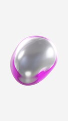 Abstract 3D vertical chrome metallic silver sphere bubble blob render wallpaper 4K light white vibrant colours gradient backgrounds futuristic holographic molecular chemistry science biology shape