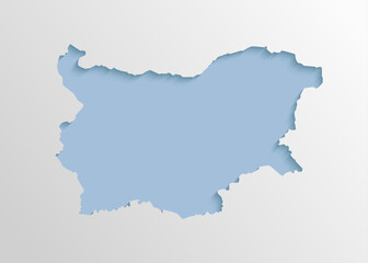 Vector map Bulgaria, abstract inner shadow