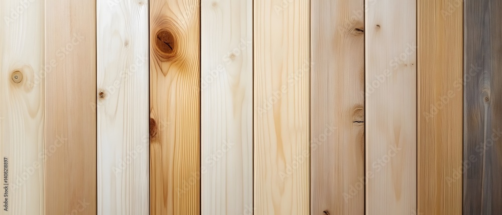 Poster a high-quality image showcasing an array of wooden planks with different textures and colors. ideal 